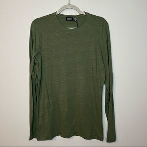 Men’s new RDI green organic cotton long sleeve tee size S
